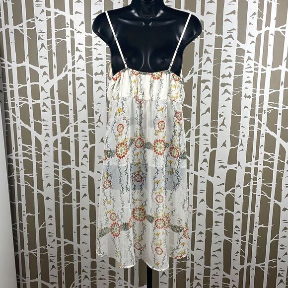 NEW $34 Boho Floral Fly Away Front Longline Sheer Tank Top sz M - Picture 3 of 10